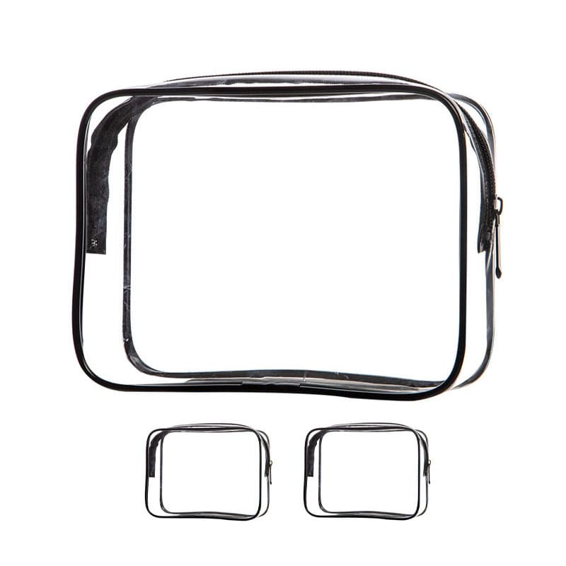 3-Pack Clear Toiletry Bags | TSA-Approved
