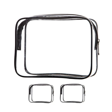 3-Pack Clear Toiletry Bags | TSA-Approved
